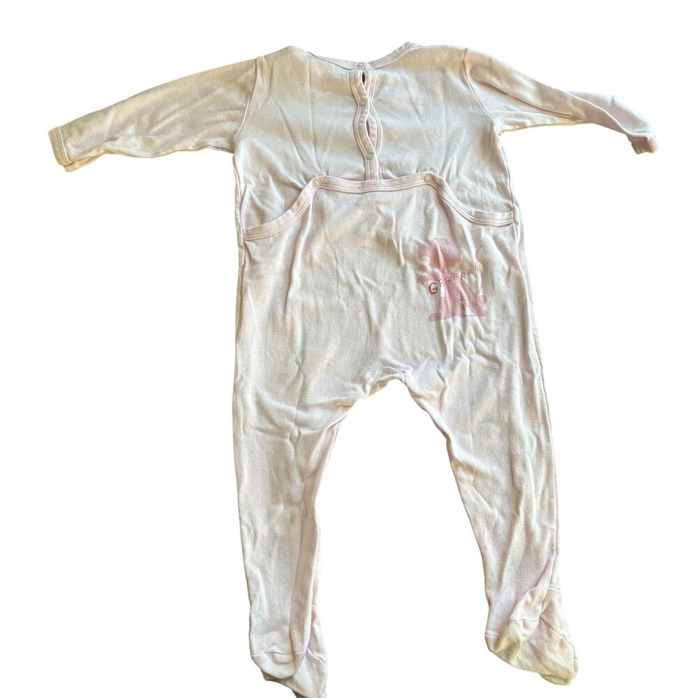 Petit Bateau Baby White‎ Long Sleeve Bodysuit 18 Months Cotton Circus Animals